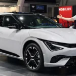 Kia EV6 unveiling with panoramic sunroof and digital display